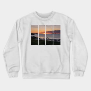 Wonderful landscapes in Norway. Nordland. Beautiful scenery of a sunset with midnight sun on the sea on the Lofoten Islands. Summer sunny day Crewneck Sweatshirt